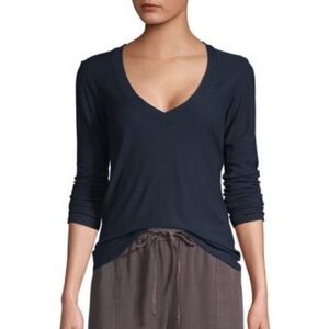 James Perse Women’s Long Sleeve V-Neck Top